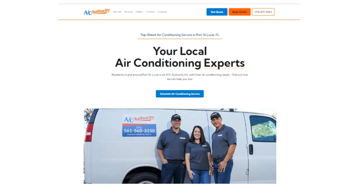 HVAC Website Design example