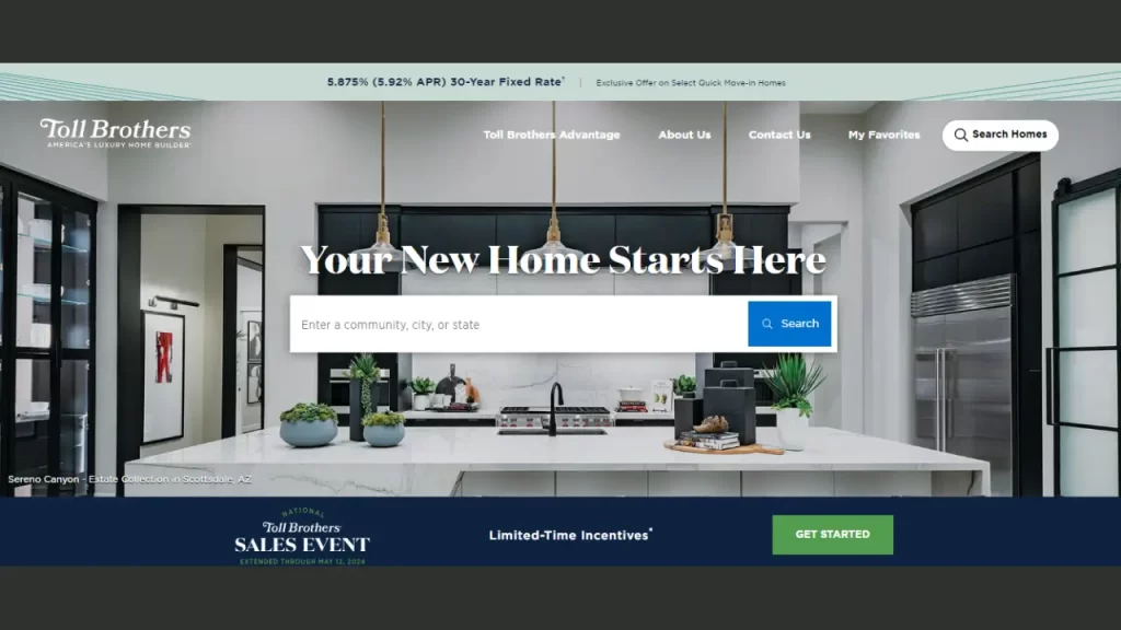 Home Builder Website Design Example
