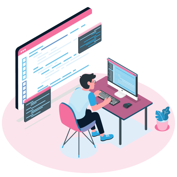  Developer Working Graphic