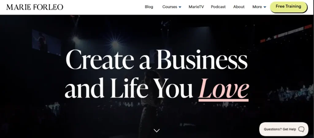 Life Coach Website Example Marie Forleo