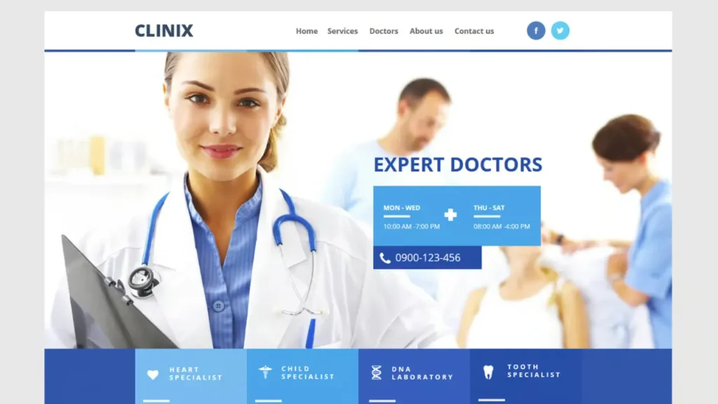custom medical website template
