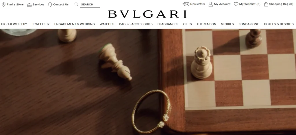 Bulgari artistic luxury jewelry website