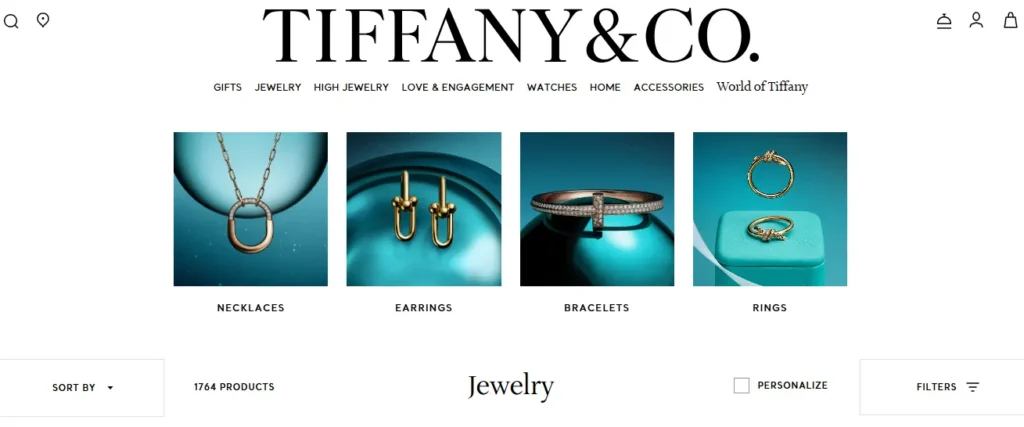 Tiffany & Co. luxury jewelry website design